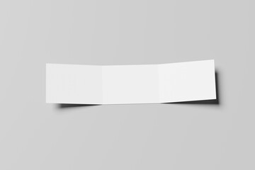 Tri-fold brochure mock-up. Blank brochure white template paper on background. Three fold paper brochure for your design.