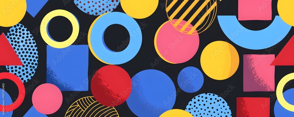 Poster abstract colorful geometric shapes pattern design