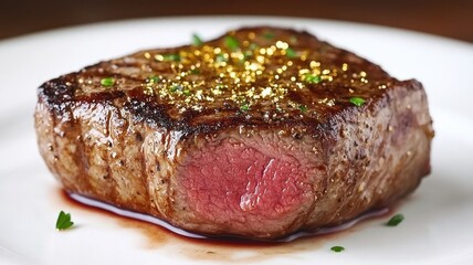 Exquisite gourmet food menu featuring a close-up of perfectly seared culinary delights, showcasing high-quality presentation.