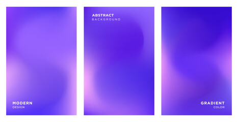 Fototapeta premium Set of abstract modern background of gradient mesh. Blurred abstract purple pink colored background. Colorful gradient for covers, wallpapers, branding, social media template