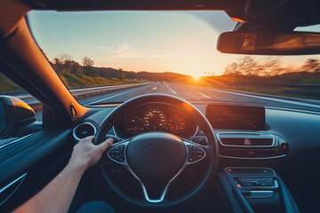 drivers point of view of driving car