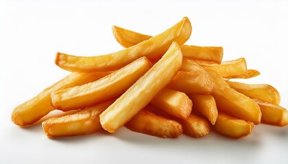 Potato fries on isolated white background