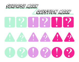 ビックリマーク・クエスチョンマーク　四角・三角・丸　カラー2