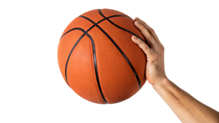 hand holding basketball