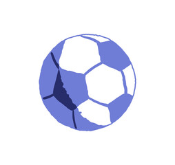 Obraz premium Soccer ball icon. Professional accessory with round shape for football training. Sports equipment for playing team game in match. Flat isolated hand drawn vector illustration on white background