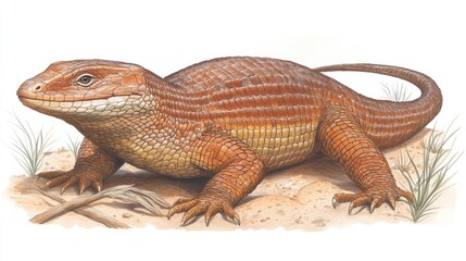 Obraz premium A Detailed Illustration Of A Reddish Brown Lizard
