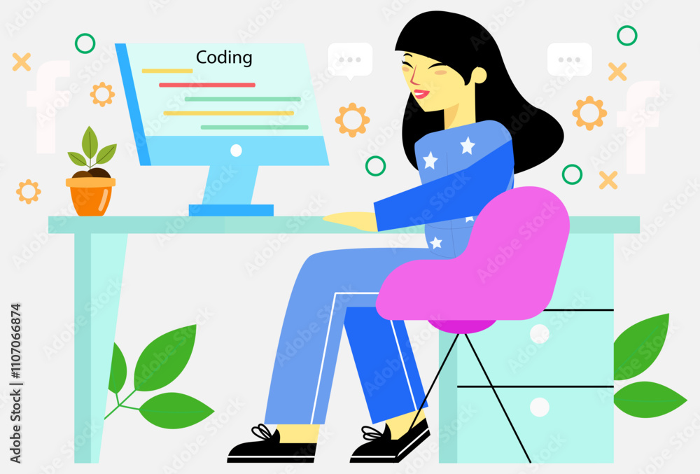 Poster 1011 - coding concept illustration