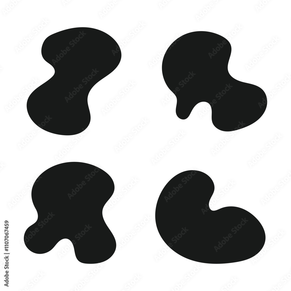 Poster fluid liquid abstract shapes collection set. vector