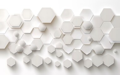 Fototapeta premium Abstract white hexagon background. 3d rendering,