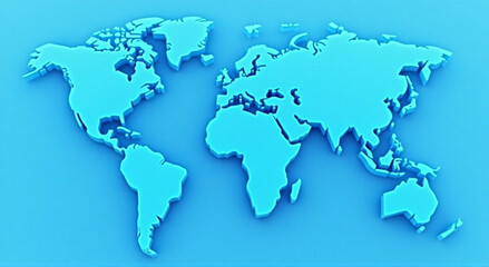 world map on blue