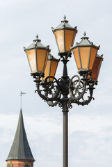 Retro style lantern on Kaliningrad street , Russia .