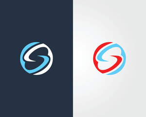 Letter S or SS Logo Design Modern elegant creative vector template.