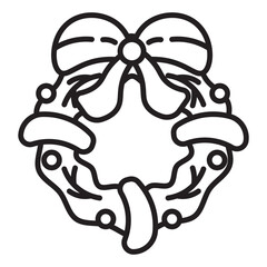 Christmas Wreath Outline Icon
