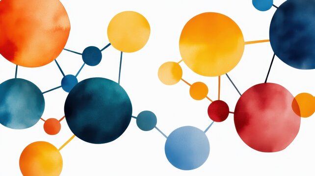 Bold Watercolor of Healthcare Integration: A Vibrant Representation of Collaborative Medical Practices