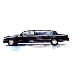 Fototapeta premium Luxury limousine ride experience in urban city high-end transport vibrant environment stylish perspective