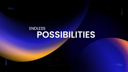 Endless Possibilities Neon Eclipse – Bold Typographic Art Infused with Space and Tech Vibes for Modern Environments