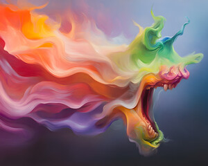 Abstract Colorful Dragon Digital Art Creation Home Decor Inspiring Environment Vibrant Viewpoint Oil Painting Wallpaper