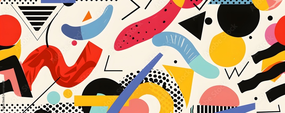 Poster abstract colorful geometric shapes pattern design