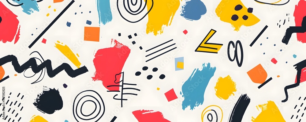 Poster abstract colorful shapes pattern design