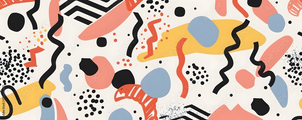 Poster abstract colorful shapes pattern design artwork