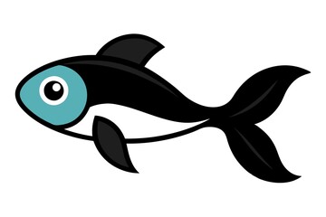 illustration of a guppy fish on white
