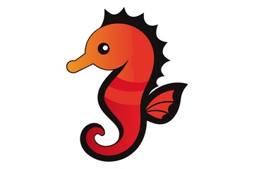 illustration of a seahorse on white