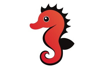 illustration of a red seahorse