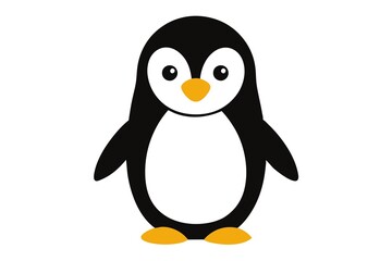 Fototapeta premium cute emperor penguin on a white background