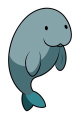 manatee sea cow on white background
