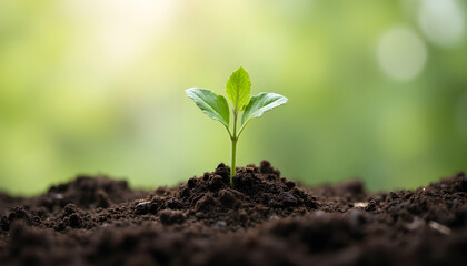 Growing Young Plant in Soil 