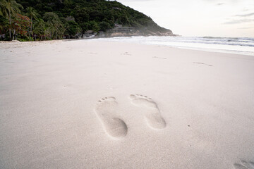 Footsteps in the sand | Footsteps on the beach | Walking on the beach | Step by step paradise | Footsteps showing progress and dedication