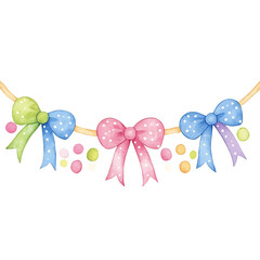 Fototapeta premium Cute watercolor clipart isolated on white background.