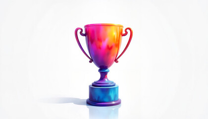 Vibrant trophy with a glossy finish representing victory and achievement in a modern artistic style