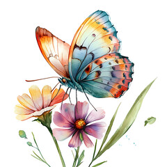 Cute watercolor clipart isolated on white background.