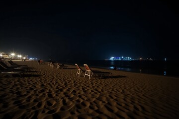 Fototapeta premium Night beach. Landscape