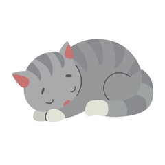 Sleeping cat white terrier icon clipart avatar logotype isolated illustration