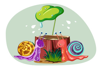 Snail Concept Illustration Stylish and Beautiful