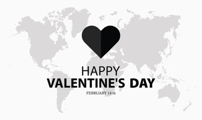 Valentine's Day, Valentine's Day background with a world map on the back