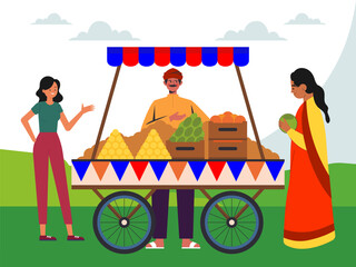 Obraz premium Fruit Stall Concept Illustration Stylish and Beautiful