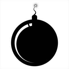 Bomb icon. Silhouette vector illustration. EPS 10 File isolated on white background.