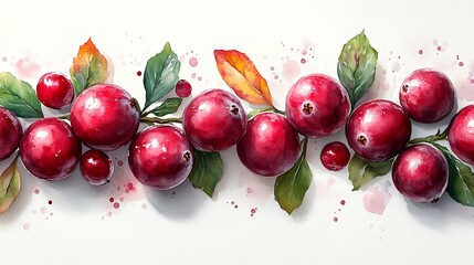 A red berry bush with red cranberries hanging from it