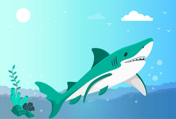 Shark Concept Illustration Stylish and Beatiful