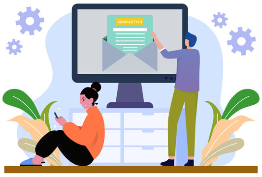Newsletter Concept Illustration Stylish and Beautiful