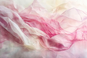 Pink and white fabric with a flowy, wavy texture