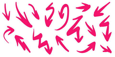 hand drawn Arrows icons Set. arrow icon with various directions. Doodle vector illustration. isolated on a white background