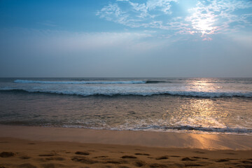 Morning ocean landscape, a paradise for relaxation and peace