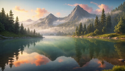 Fototapeta premium lake in the mountains