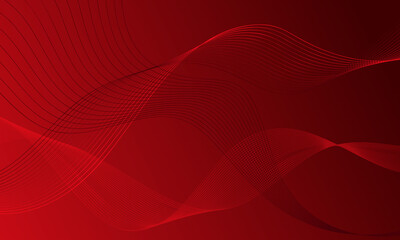 red smooth lines wave curves on soft gradient abstract background