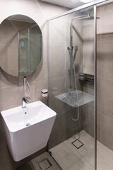the interior of the bathroom in the apartment