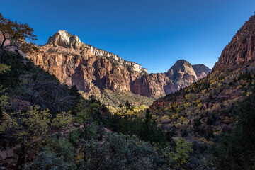 Majestic landscapes of Zion National Park in Springdale, Utah